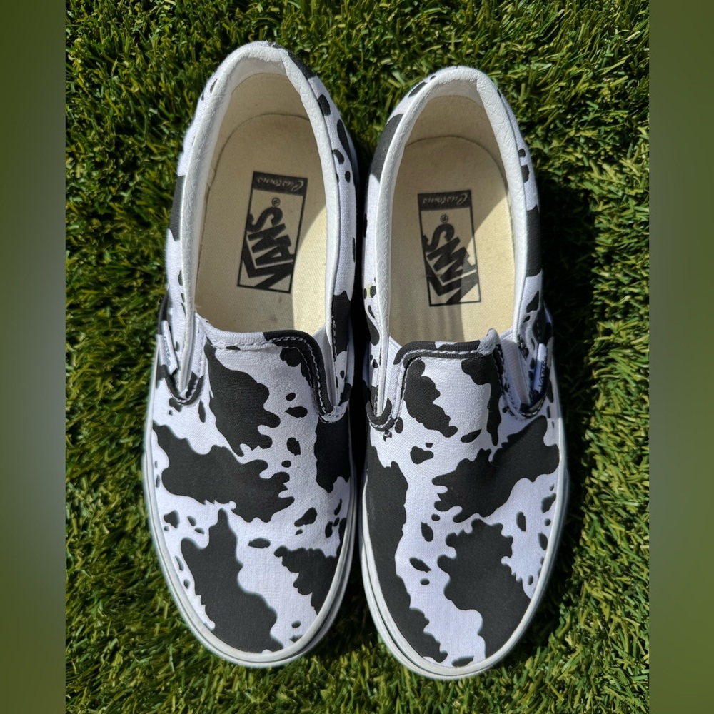 Vans Monochrome Cow Pattern Slip-Ons